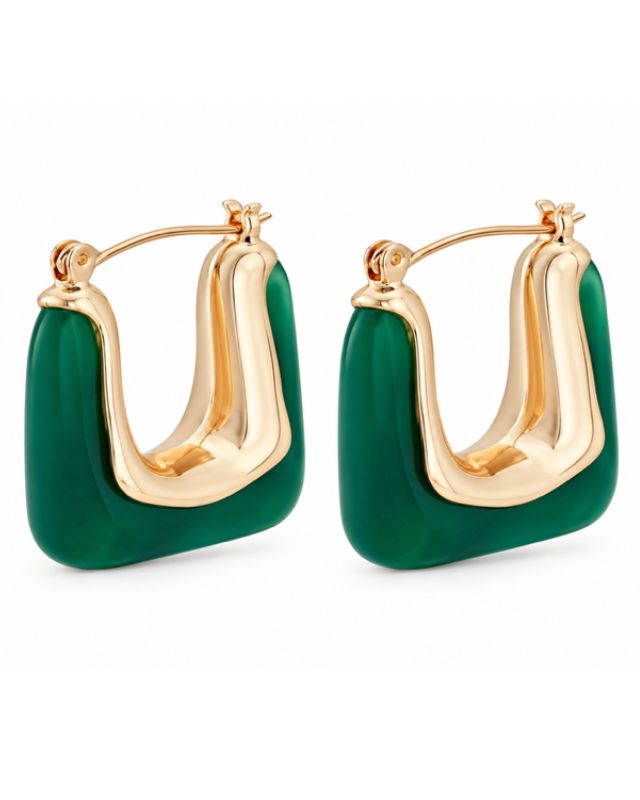 Green Oval Hoops